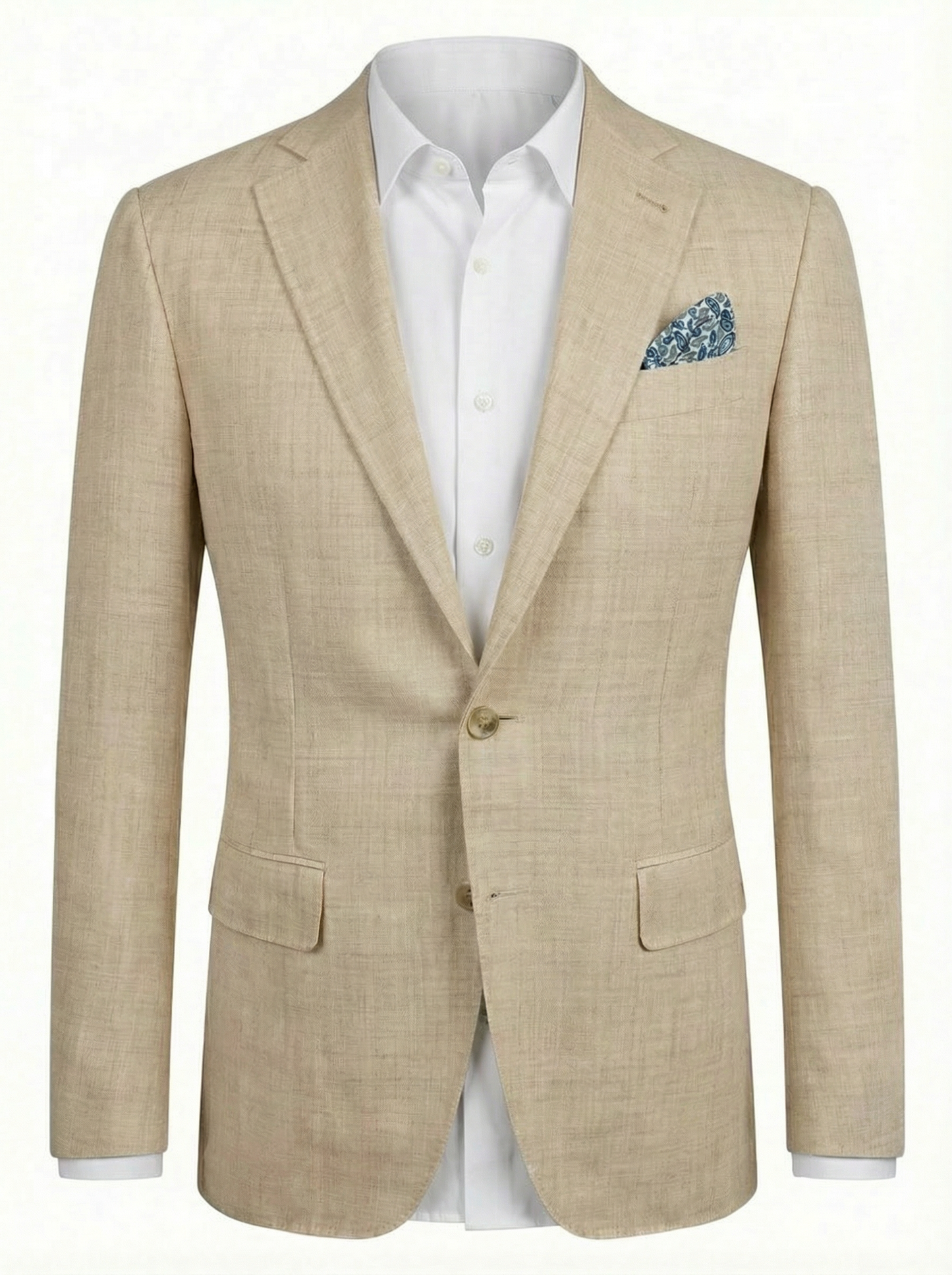 Canali Kei Model Wool, Silk and Linen Sport Coat in Warm Flax