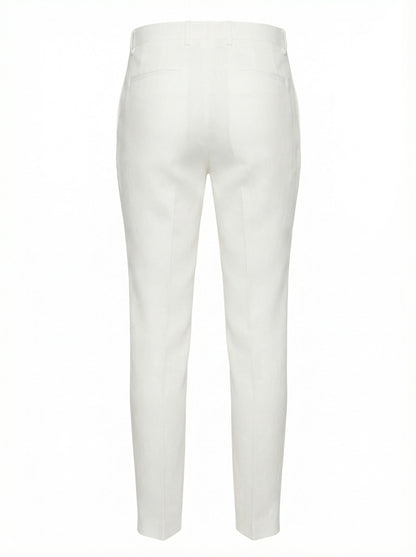 Canali Siena Classic Fit  Linen Dress Pants in White
