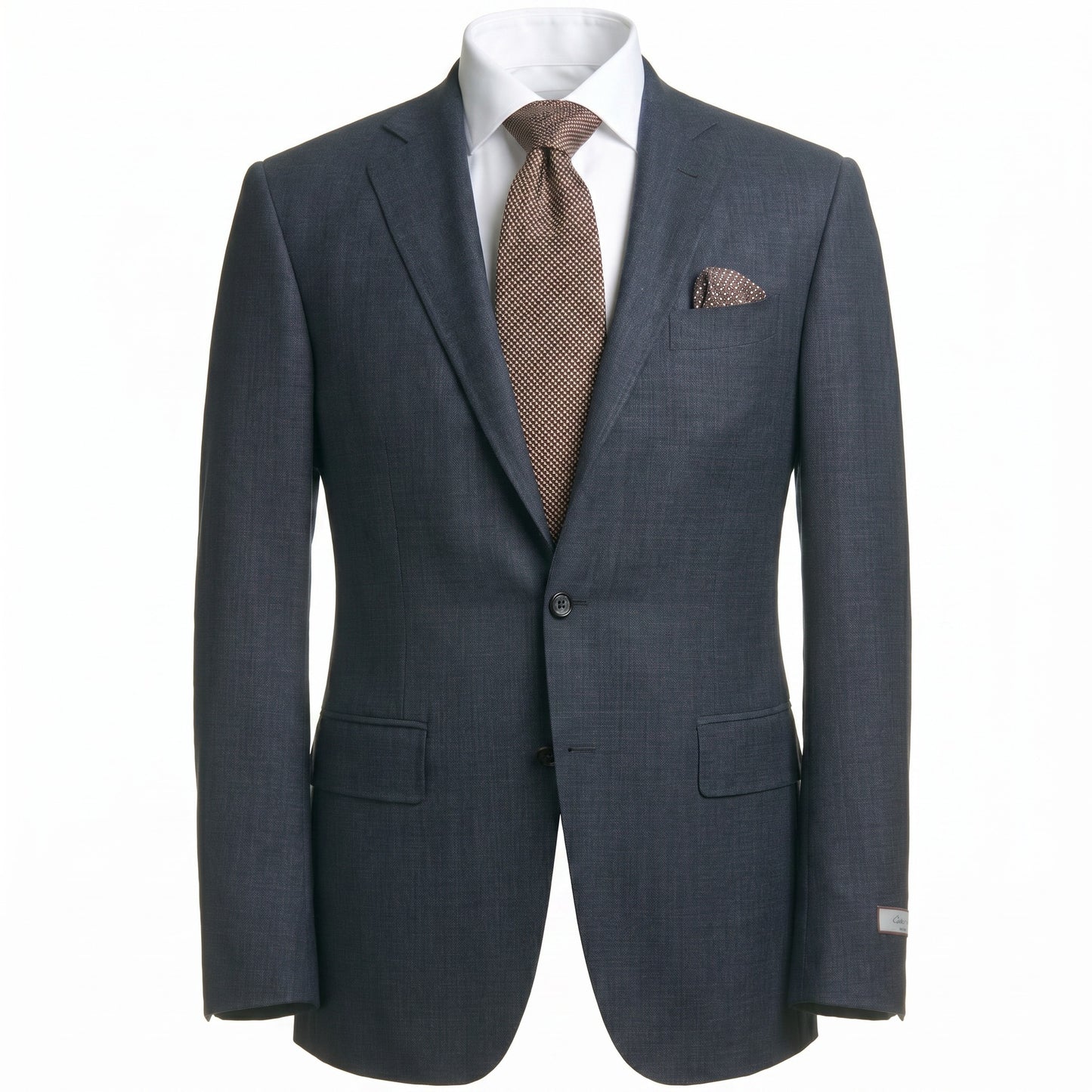 Canali Kei Model Suit in Dual-Tone Wool in Blue Grey