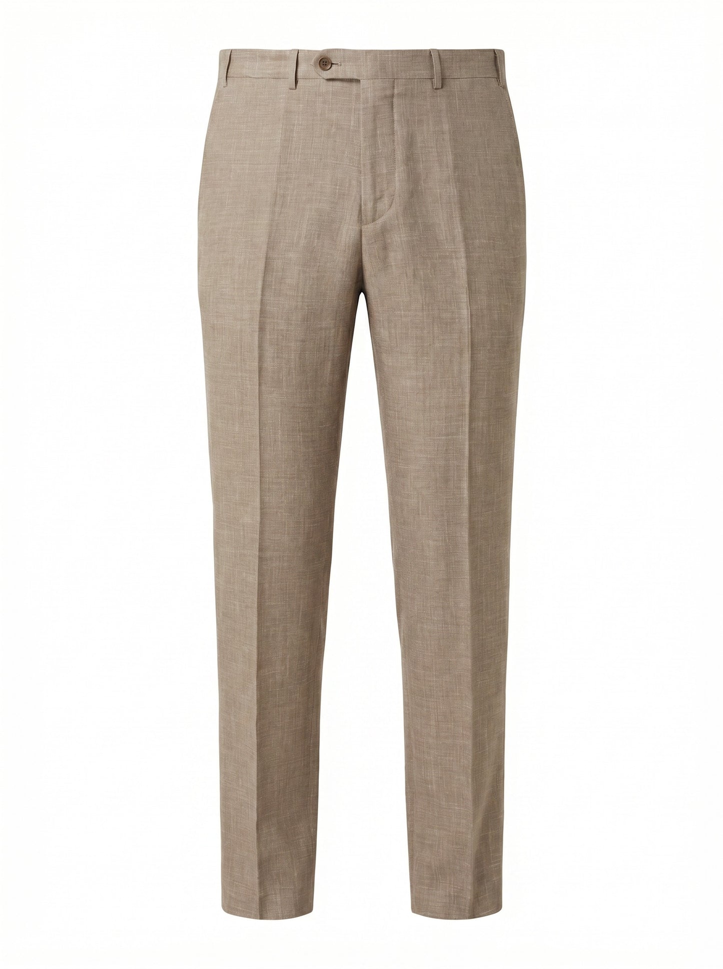 Canali Siena Classic Fit Wool, Silk and Linen Blend Dress Pants in Taupe