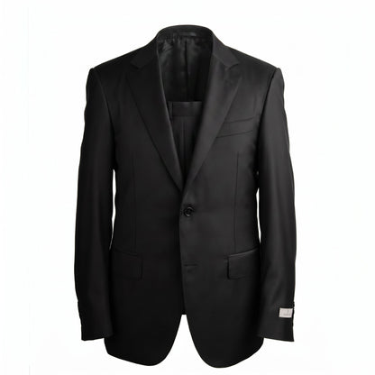Canali Super 130 Contemporary Model Suit in Solid Black