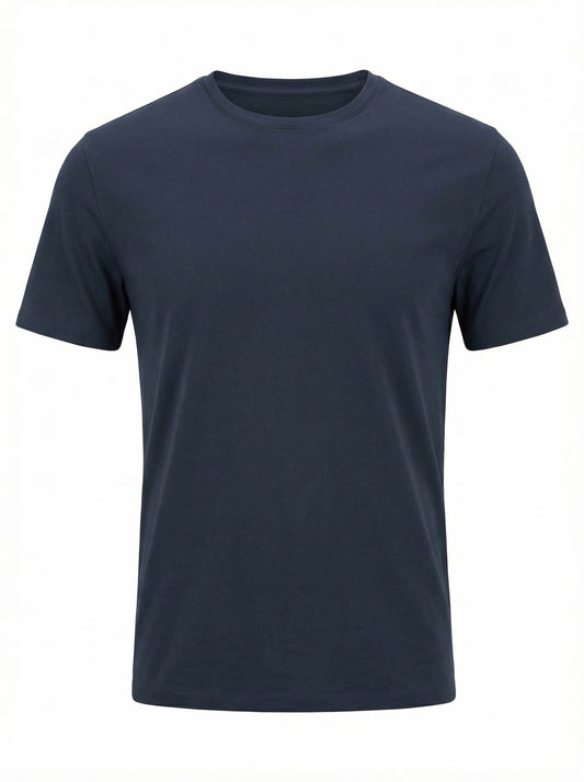 Patrick Assaraf Crew SS T-Shirt in Midnight Blue