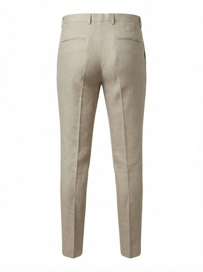 Canali Siena Classic Fit Linen Wool Blend Dress Pants in Oatmeal