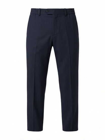 Fradi Wool Popeline Draw String Jogger Pants in Navy