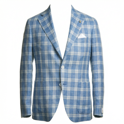 Belvest Jacket-in-the-Box Sport Coat – Light Blue Check