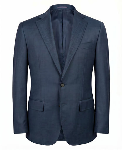 Canali Kei Model Suit in Dual-Tone Wool in Blue