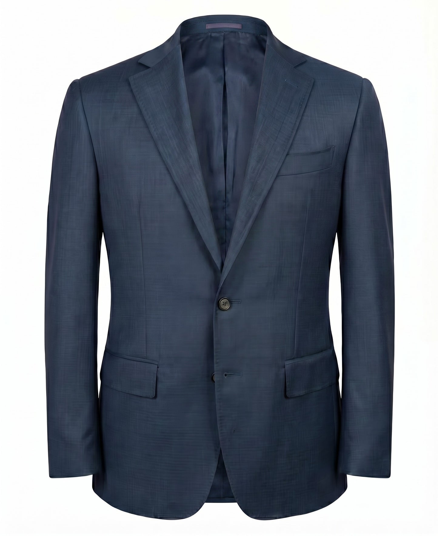 Canali Kei Model Suit in Dual-Tone Wool in Blue Grey
