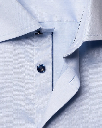 Eton Light Blue Signature Twill Shirt with Navy Details