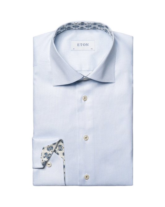 Eton Solid Cotton TENCEL™ Lyocell Sport Shirt in Light Blue