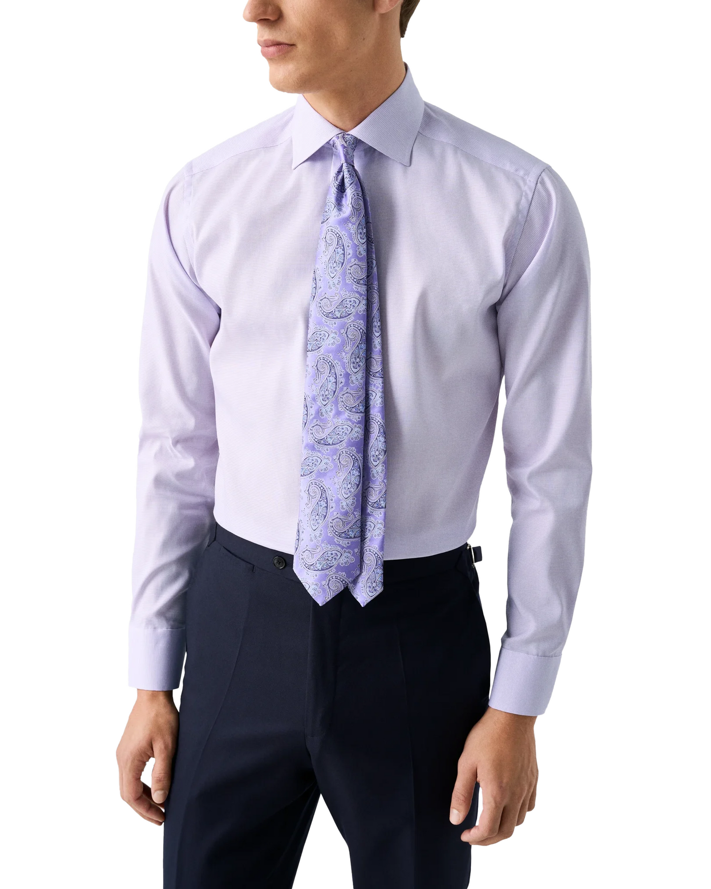 Eton Twill Dress Shirt in Purple