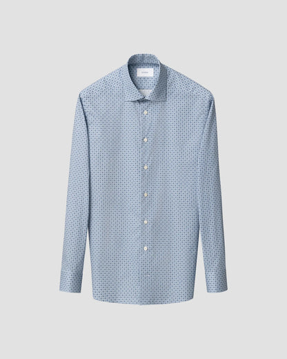 Eton Contemporary Micro Floral Print Shirt in Light Blue