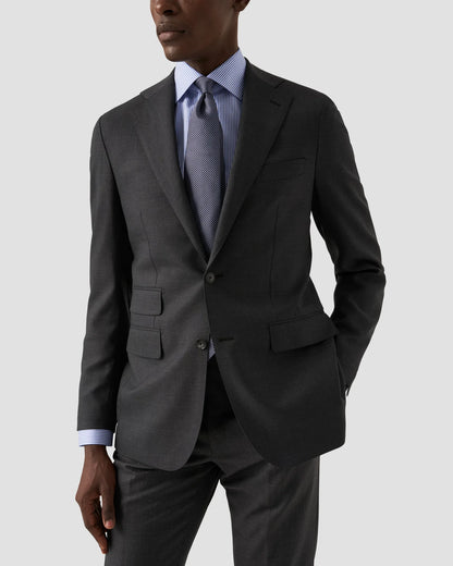 Eton Mid Blue Striped Fine Twill Shirt - Slim Fit