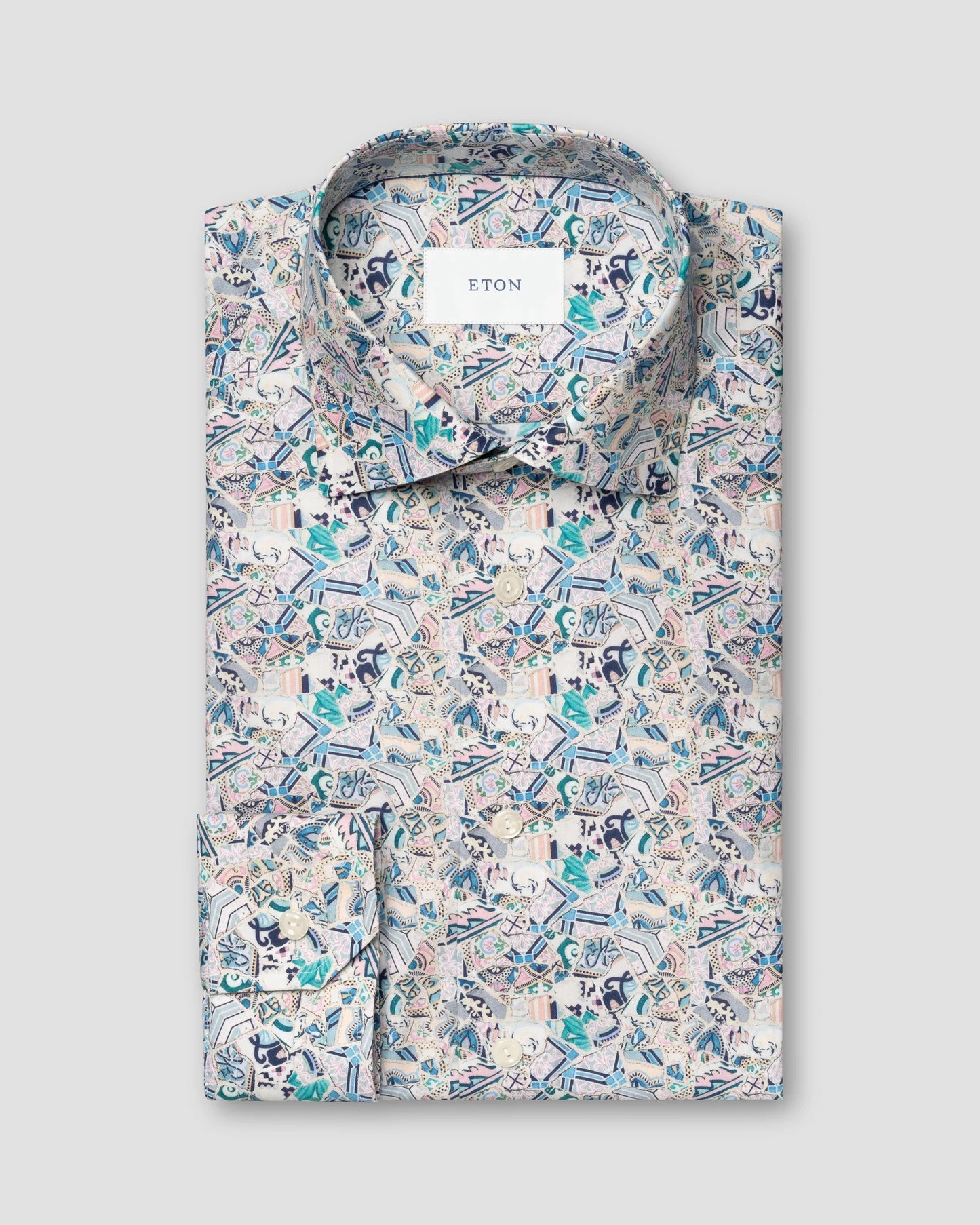 Eton Patchwork Signature Twill Shirt in Contemporary Fit – Multi-Colored