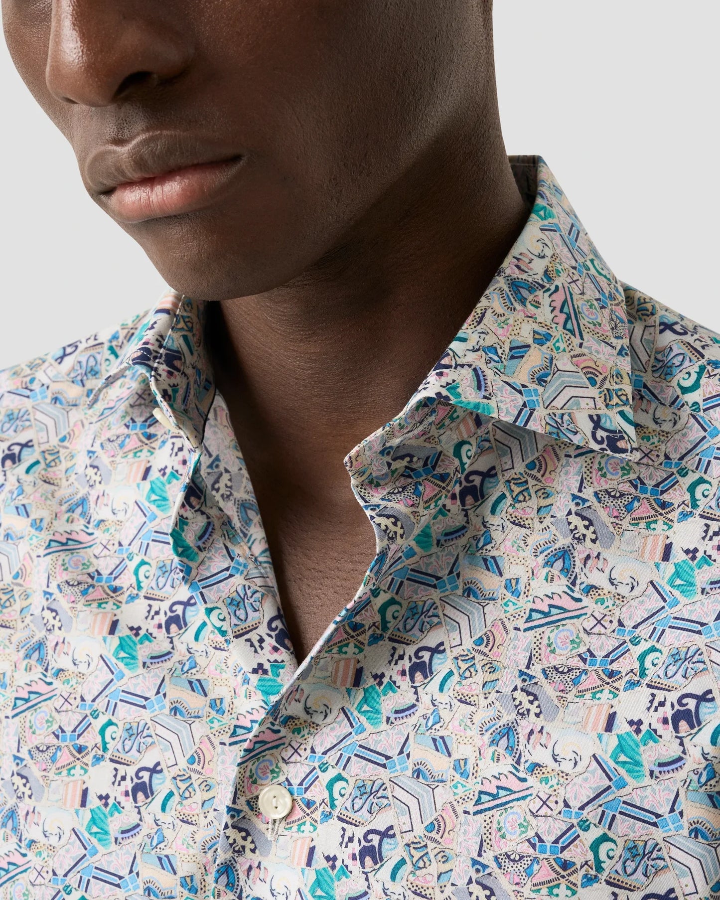 Eton Patchwork Signature Twill Shirt in Contemporary Fit – Multi-Colored