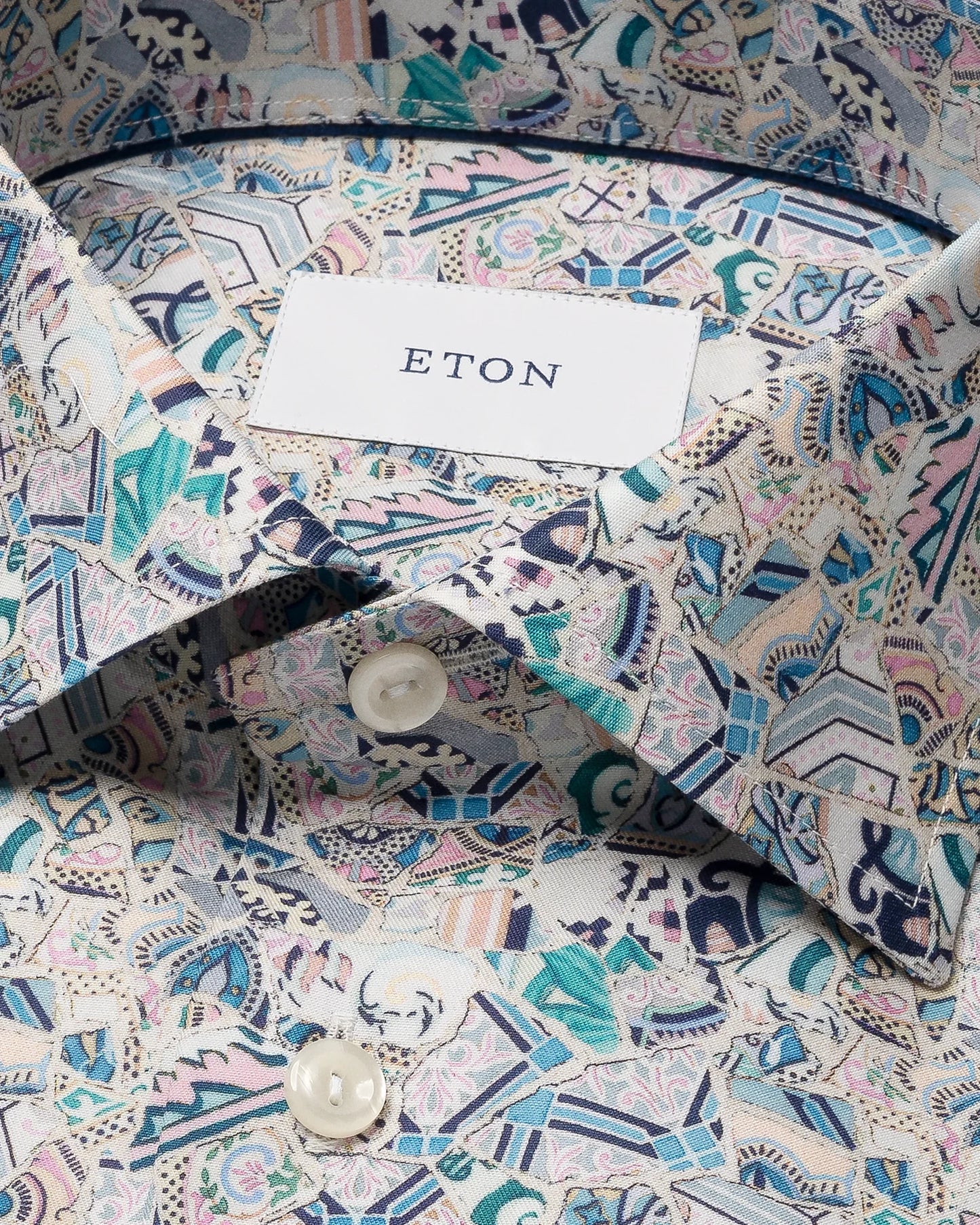 Eton Patchwork Signature Twill Shirt in Contemporary Fit – Multi-Colored