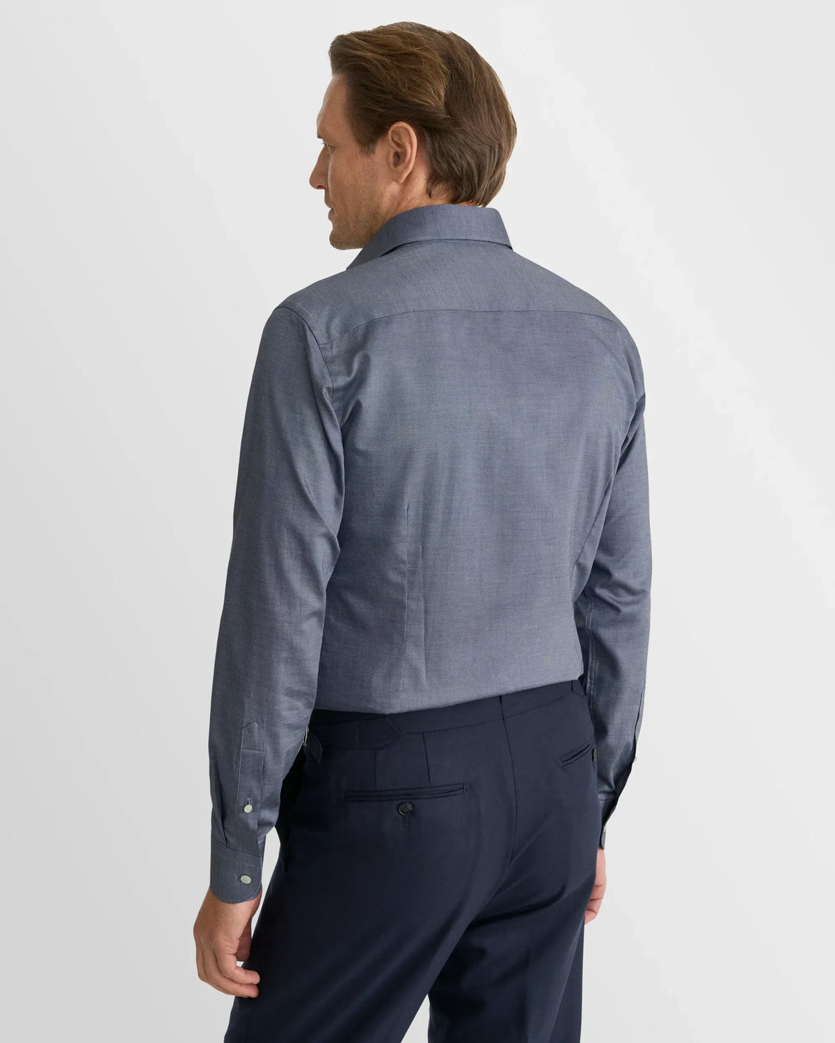 Eton Solid Blue Signature Oxford Shirt in Slim Fit