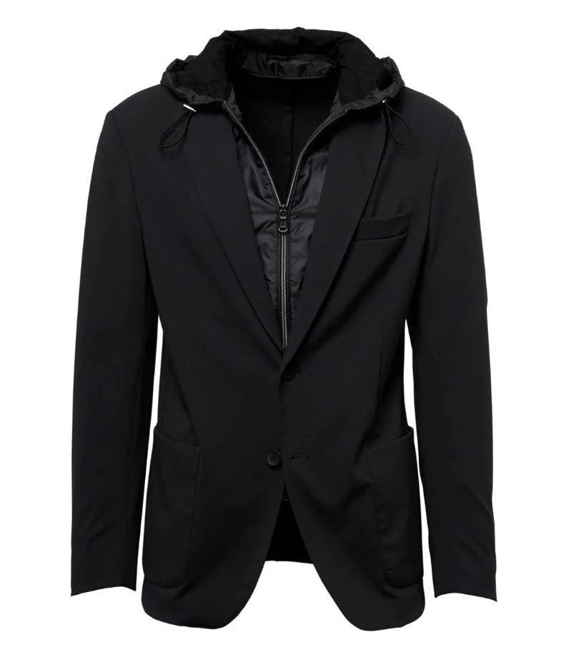 Fradi Stretch Jacket with Removable Hoodie and Chest-Piece in Black