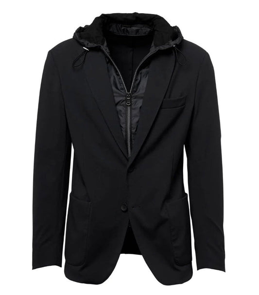 Fradi Stretch Jacket with Removable Hoodie and Chest-Piece in Black