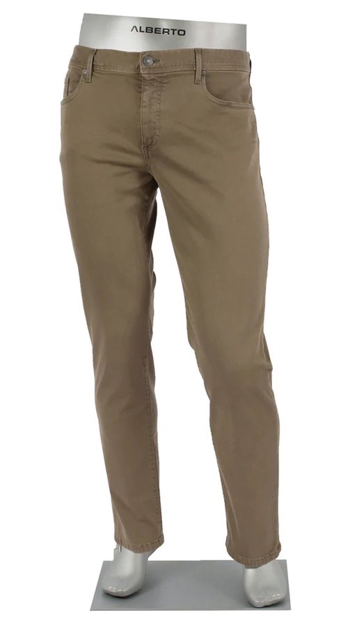 Alberto Jeans Pipe Regular Fit Colored Denim in Khaki