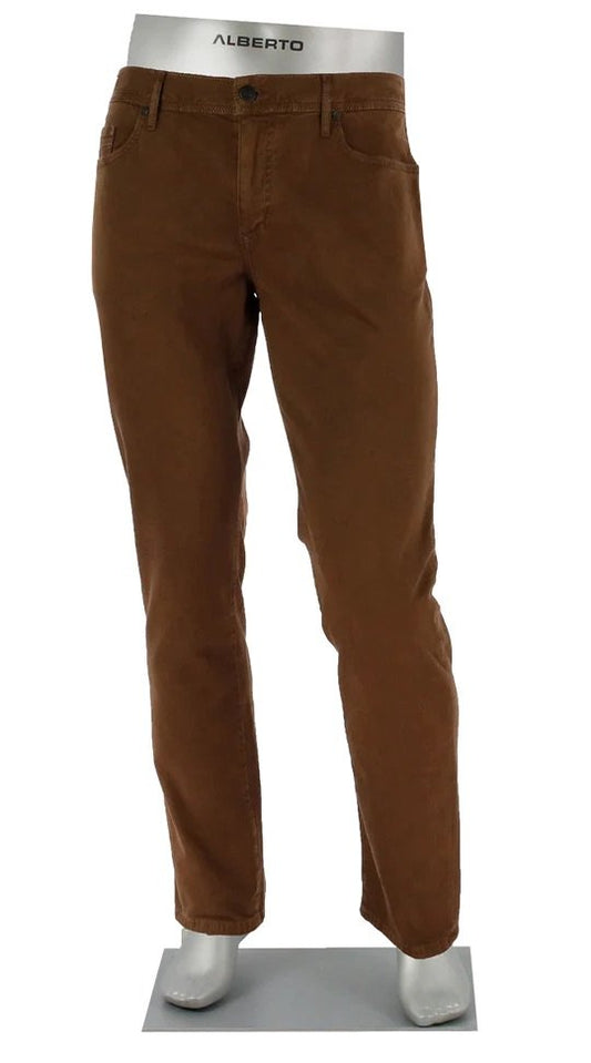 Alberto Jeans Pipe Regular Fit 1607-545 Soft Twill in Tobacco