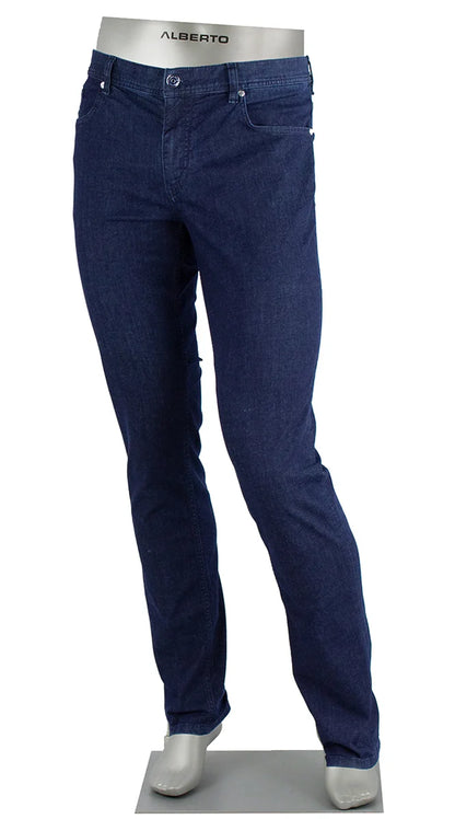 Alberto Jeans Pipe Regular Fit Light Weight Business Jean- Indigo