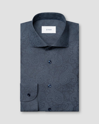 Eton Paisley Melangé Print Shirt In Slim Fit