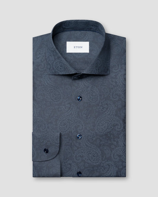 Eton Paisley Melangé Print Shirt In Slim Fit
