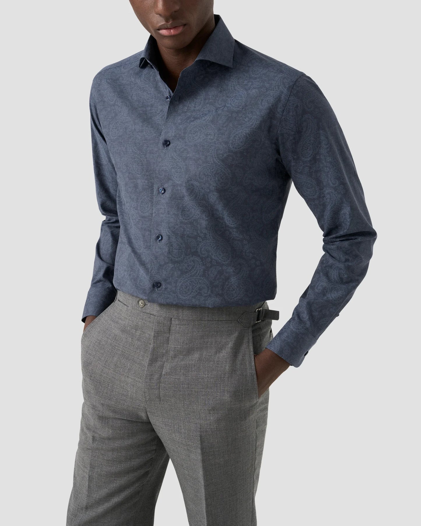 Eton Paisley Melangé Print Shirt In Slim Fit