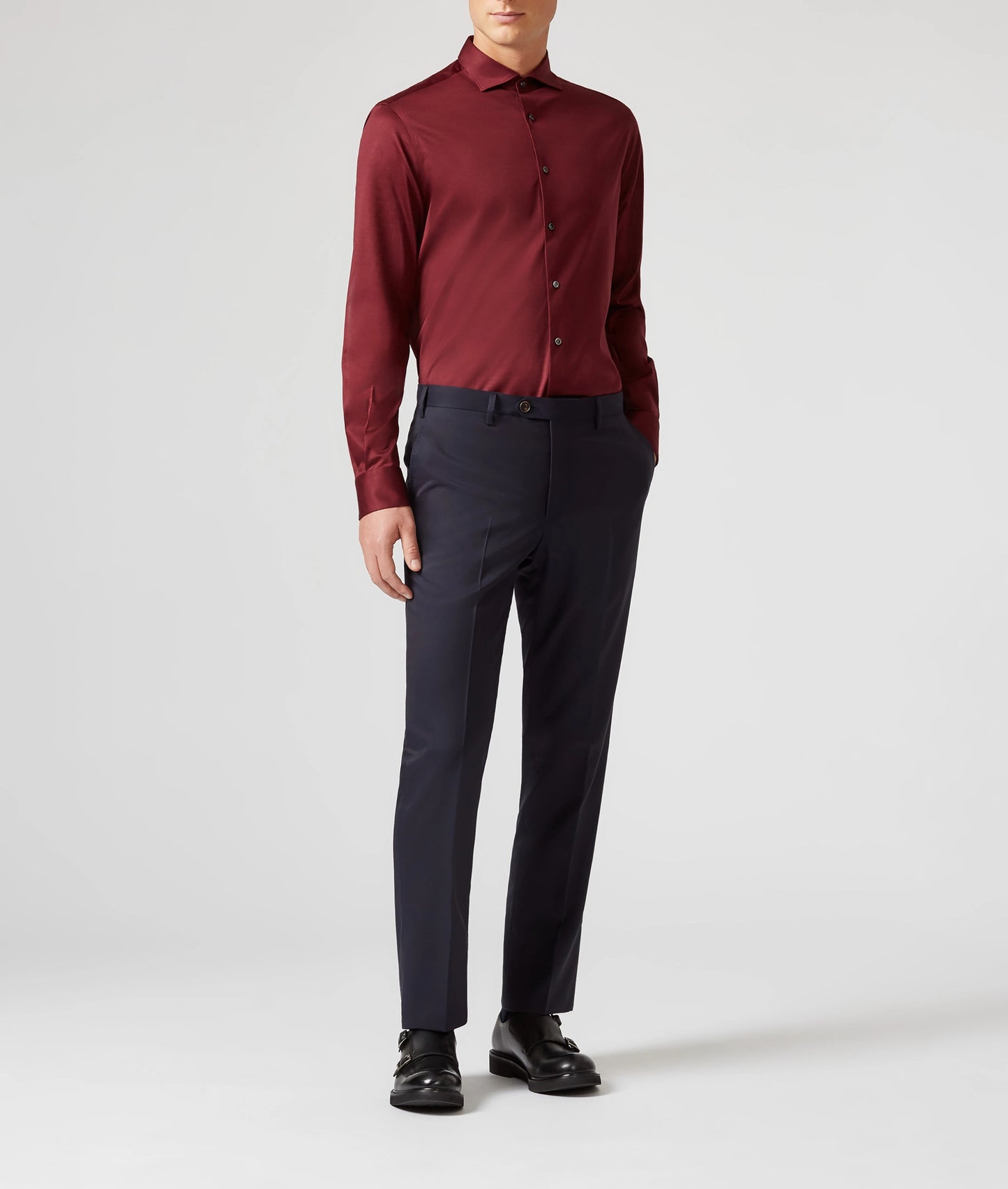 Pal Zileri 100% Wool Flat Front Dress Pants – Navy Blue
