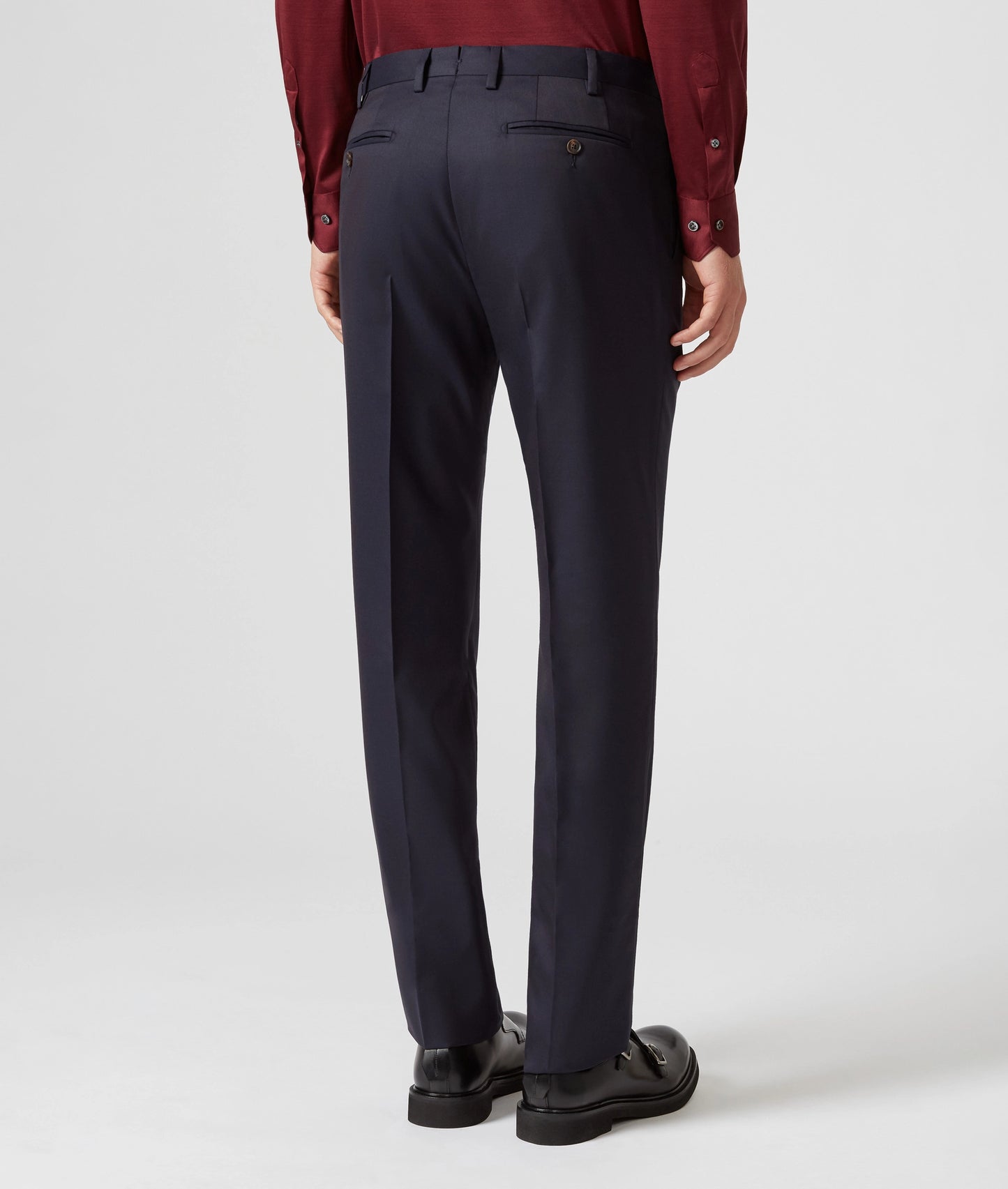 Pal Zileri 100% Wool Flat Front Dress Pants – Navy Blue