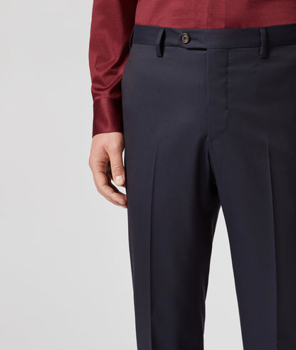 Pal Zileri 100% Wool Flat Front Dress Pants – Navy Blue