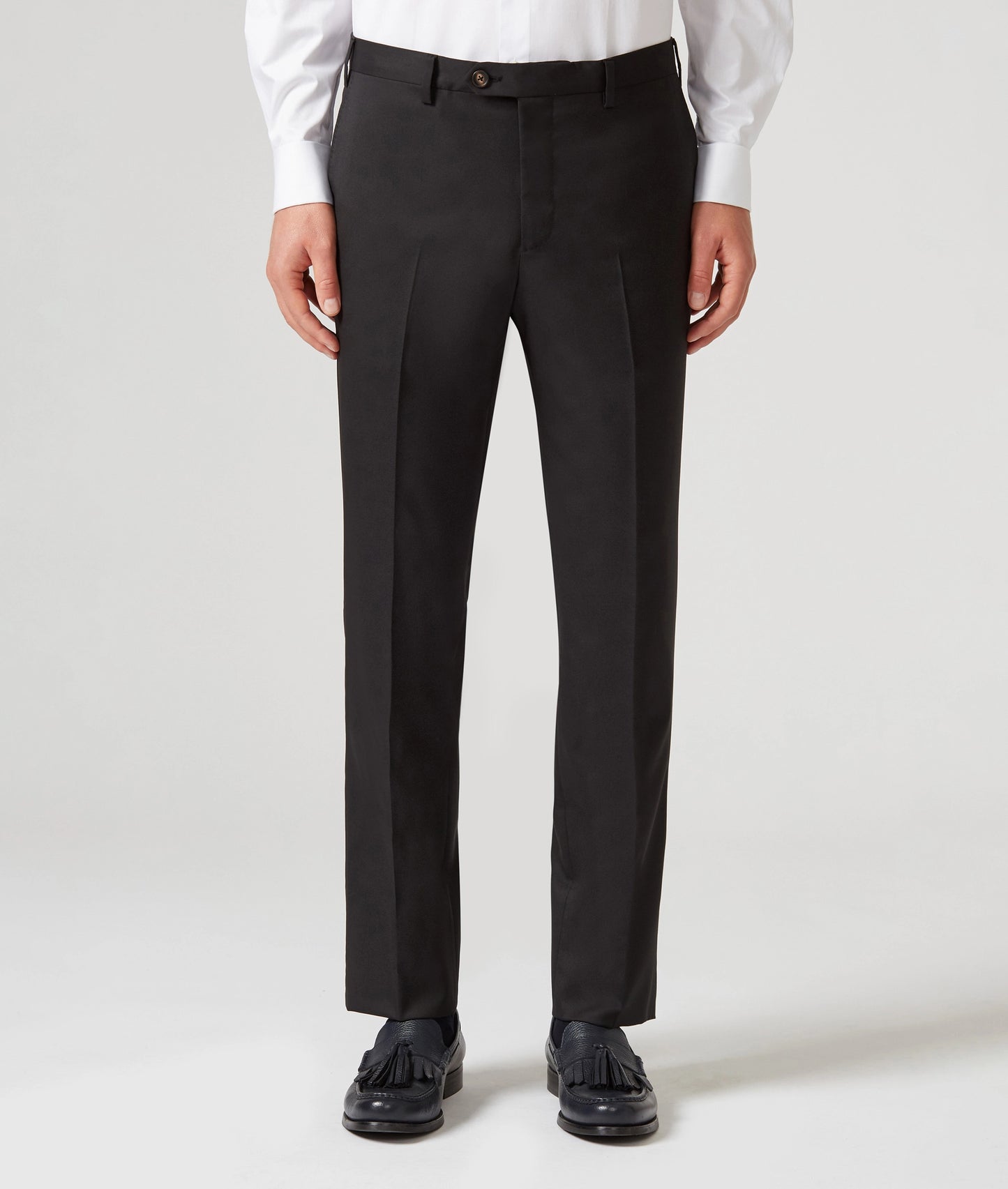 Pal Zileri 100% Wool Flat Front Dress Pants – Black
