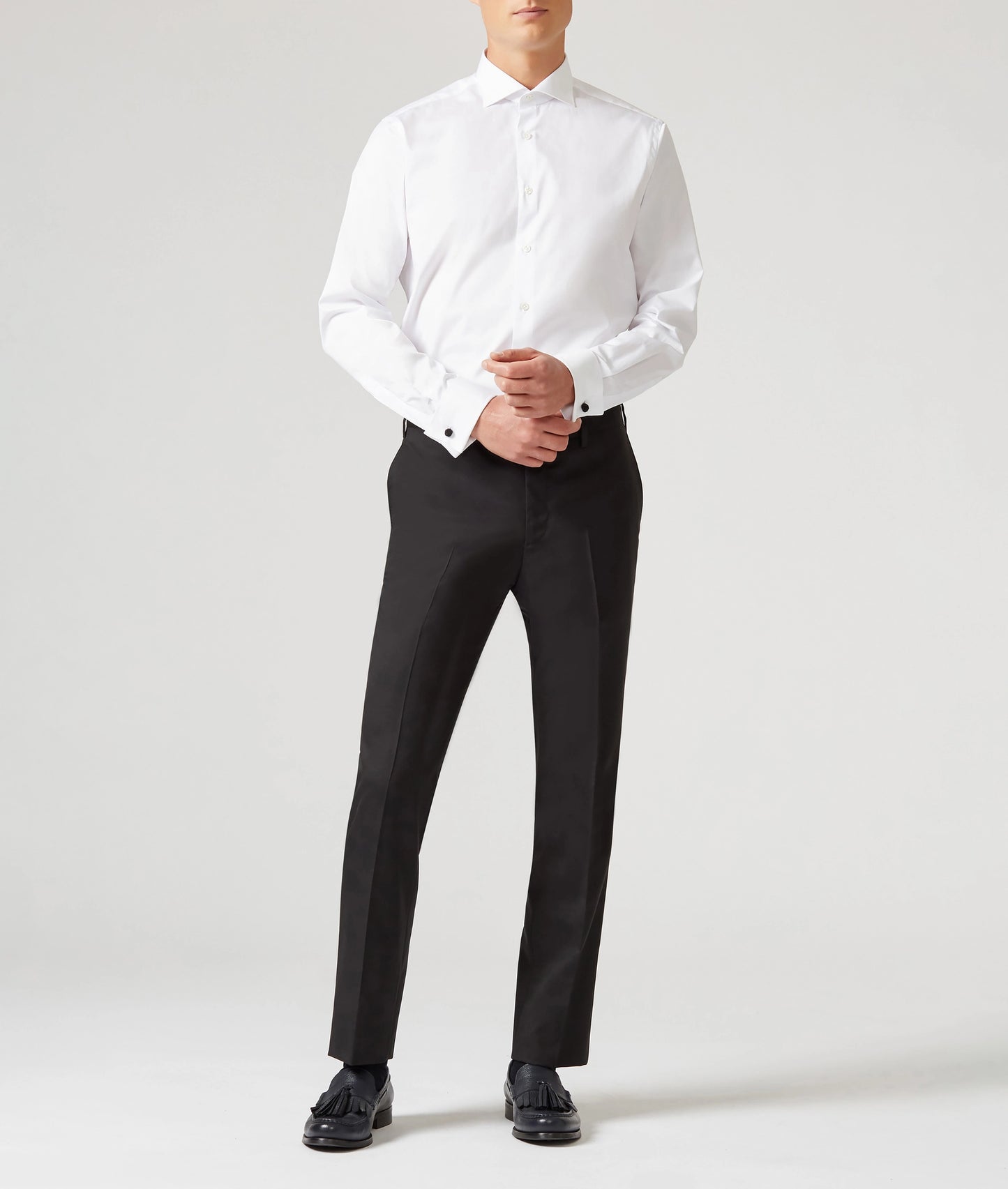 Pal Zileri 100% Wool Flat Front Dress Pants – Black