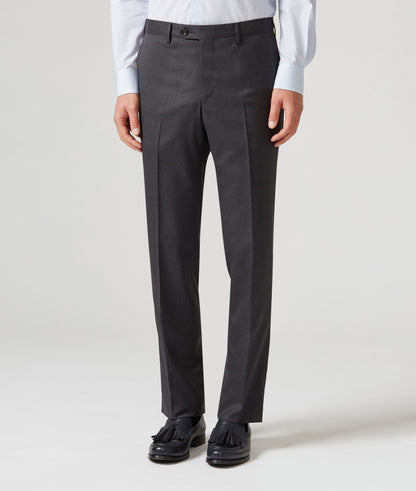 Pal Zileri 100% Wool Flat Front Dress Pants in Charcoal Gray
