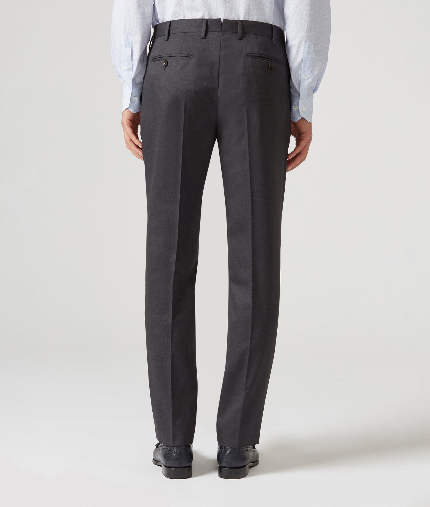 Pal Zileri 100% Wool Flat Front Dress Pants in Charcoal Gray