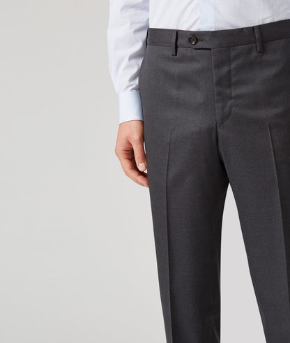Pal Zileri 100% Wool Flat Front Dress Pants in Charcoal Gray