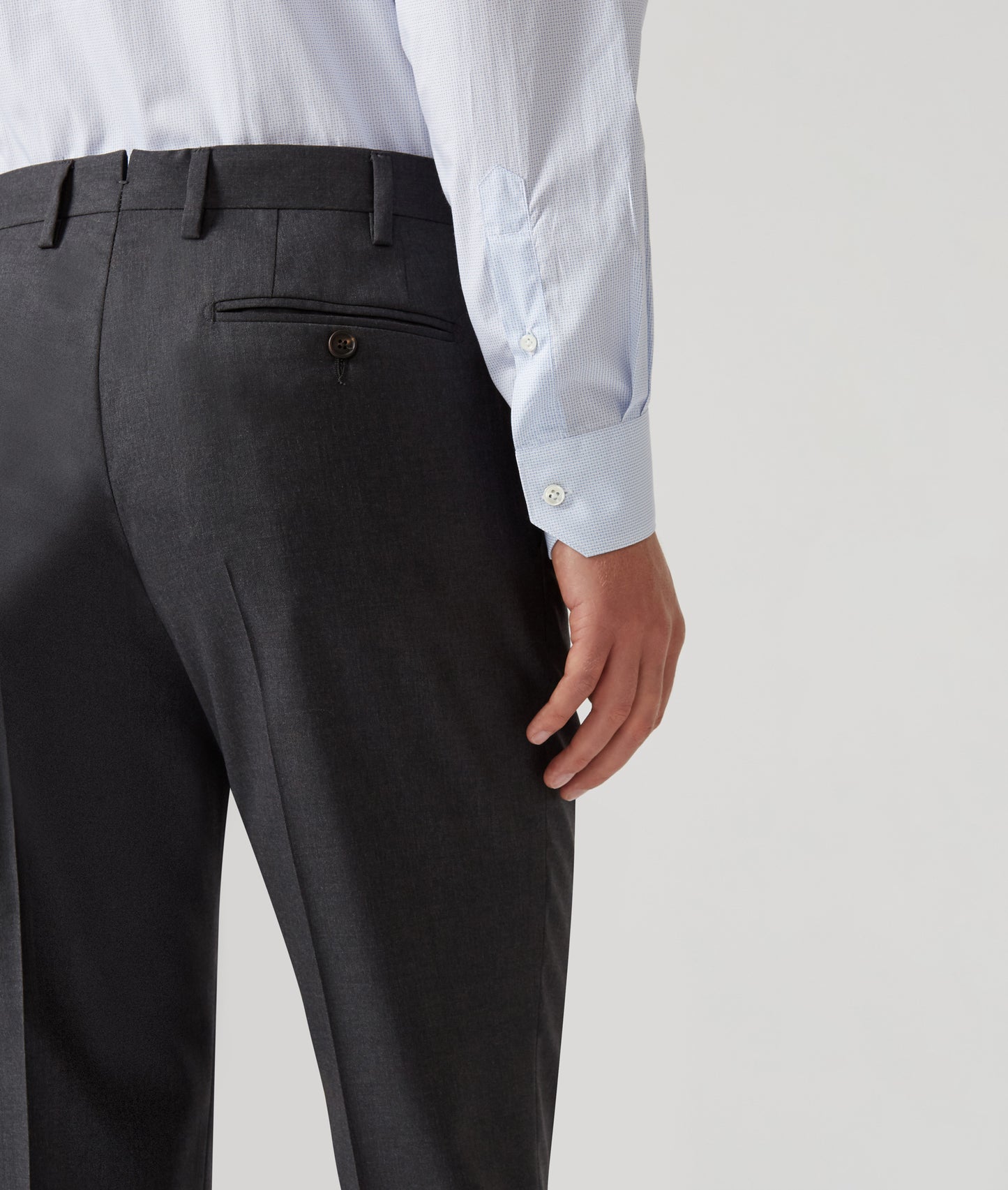 Pal Zileri 100% Wool Flat Front Dress Pants in Charcoal Gray