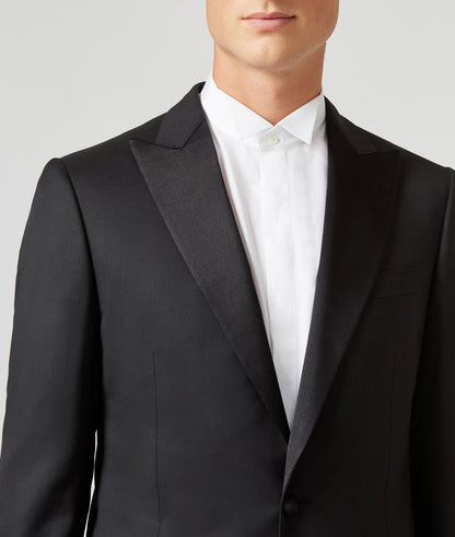 Pal Zileri 100% Wool Peak Lapel Tuxedo in Vicenza (Z Model) – Black