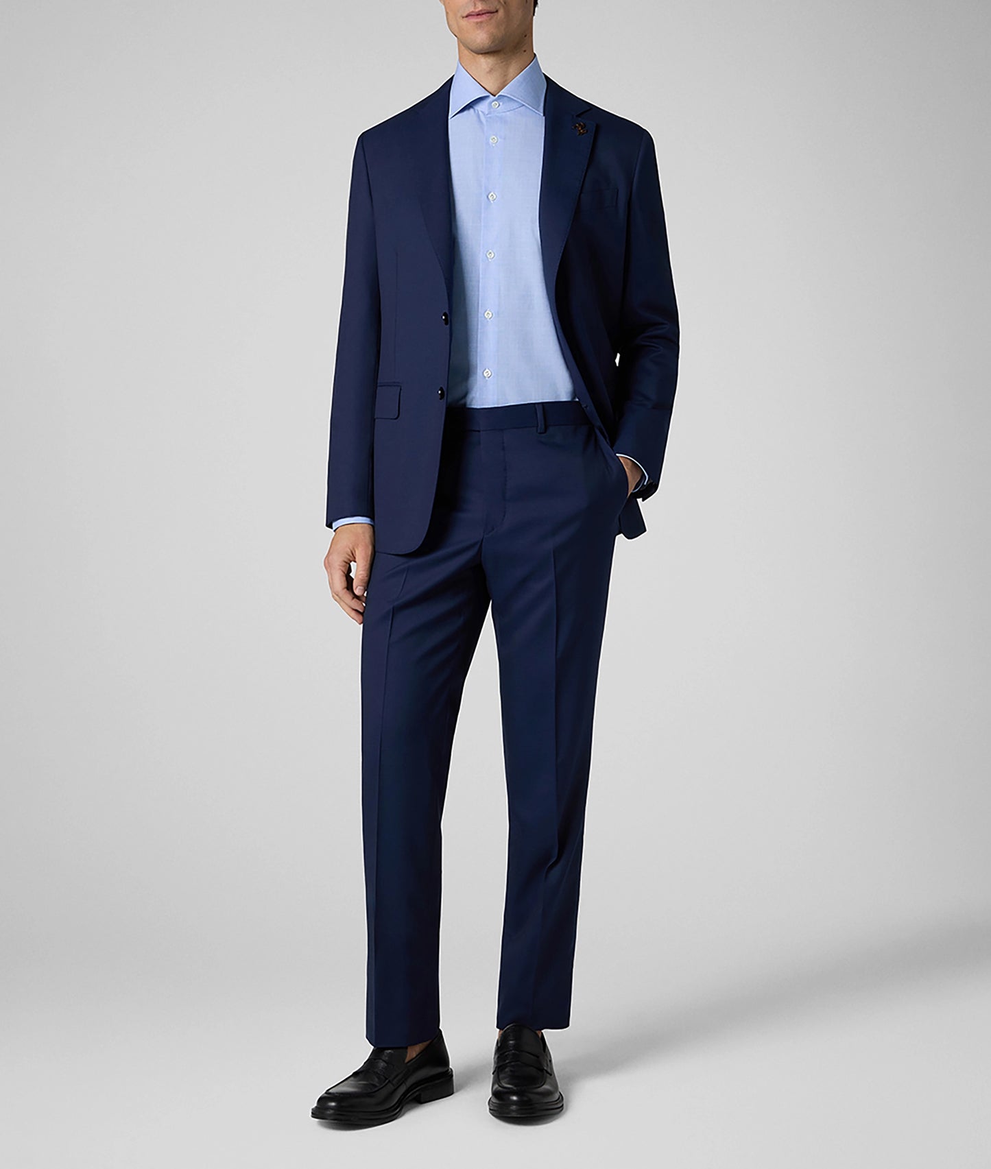 Pal Zileri Natural Comfort Wool Suit – Solid Navy Blue