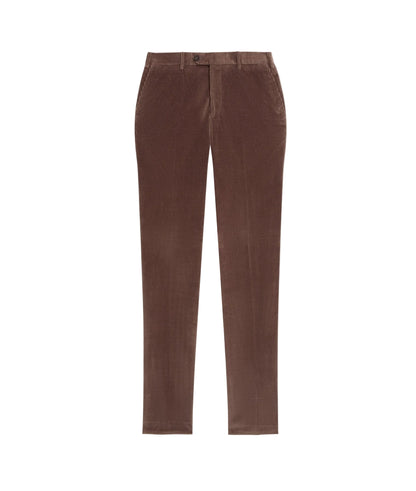 Pal Zileri Cotton & Elastane Corduroy Trousers-Chocolate Brown