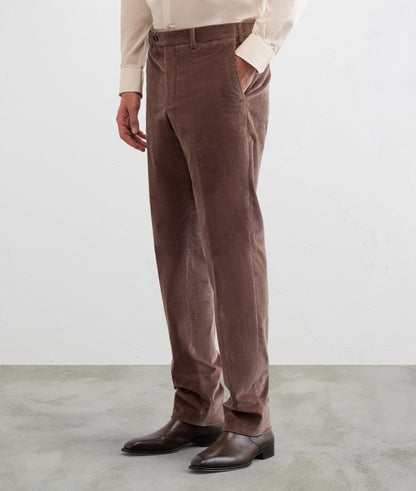 Pal Zileri Cotton & Elastane Corduroy Trousers-Chocolate Brown