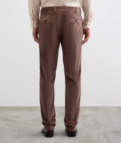 Pal Zileri Cotton & Elastane Corduroy Trousers-Chocolate Brown