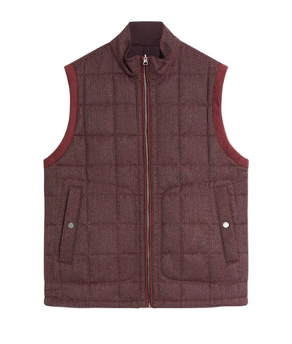 Pal Zileri Reversible Quilted Vest in Burgundy