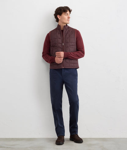 Pal Zileri Reversible Quilted Vest in Burgundy