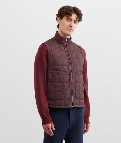 Pal Zileri Reversible Quilted Vest in Burgundy