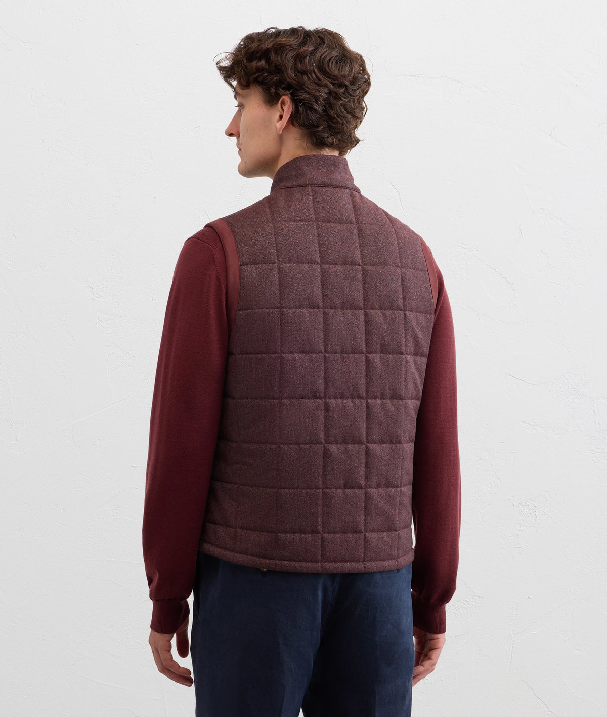 Pal Zileri Reversible Quilted Vest in Burgundy