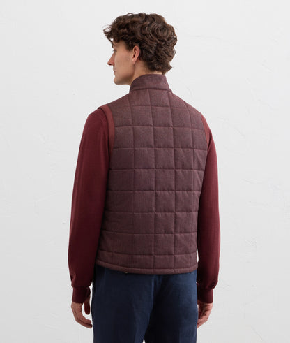 Pal Zileri Reversible Quilted Vest in Burgundy