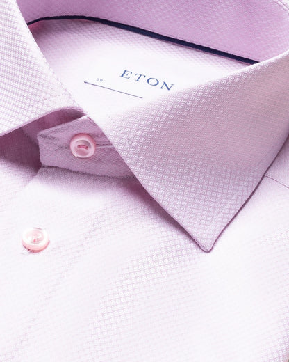 Eton Check Signature Dobby Pink Shirt  - Contemporary Fit