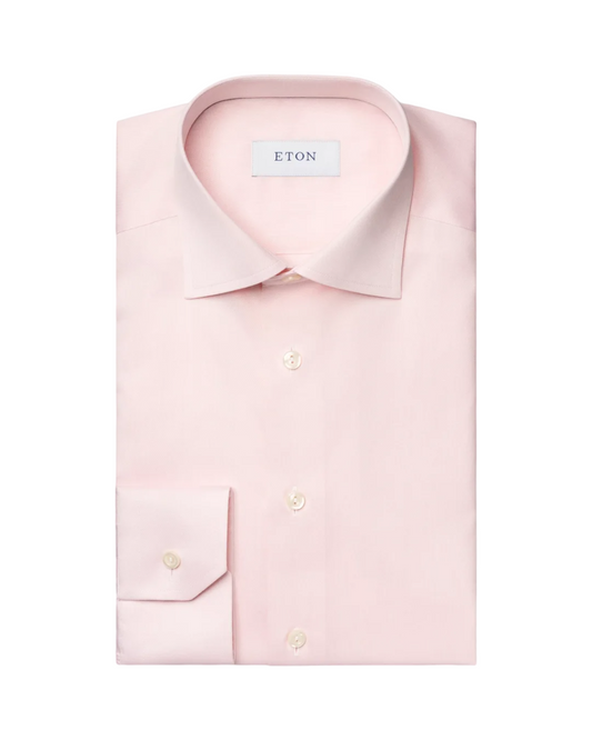 Eton Signature Twill Dress Shirt in Pink