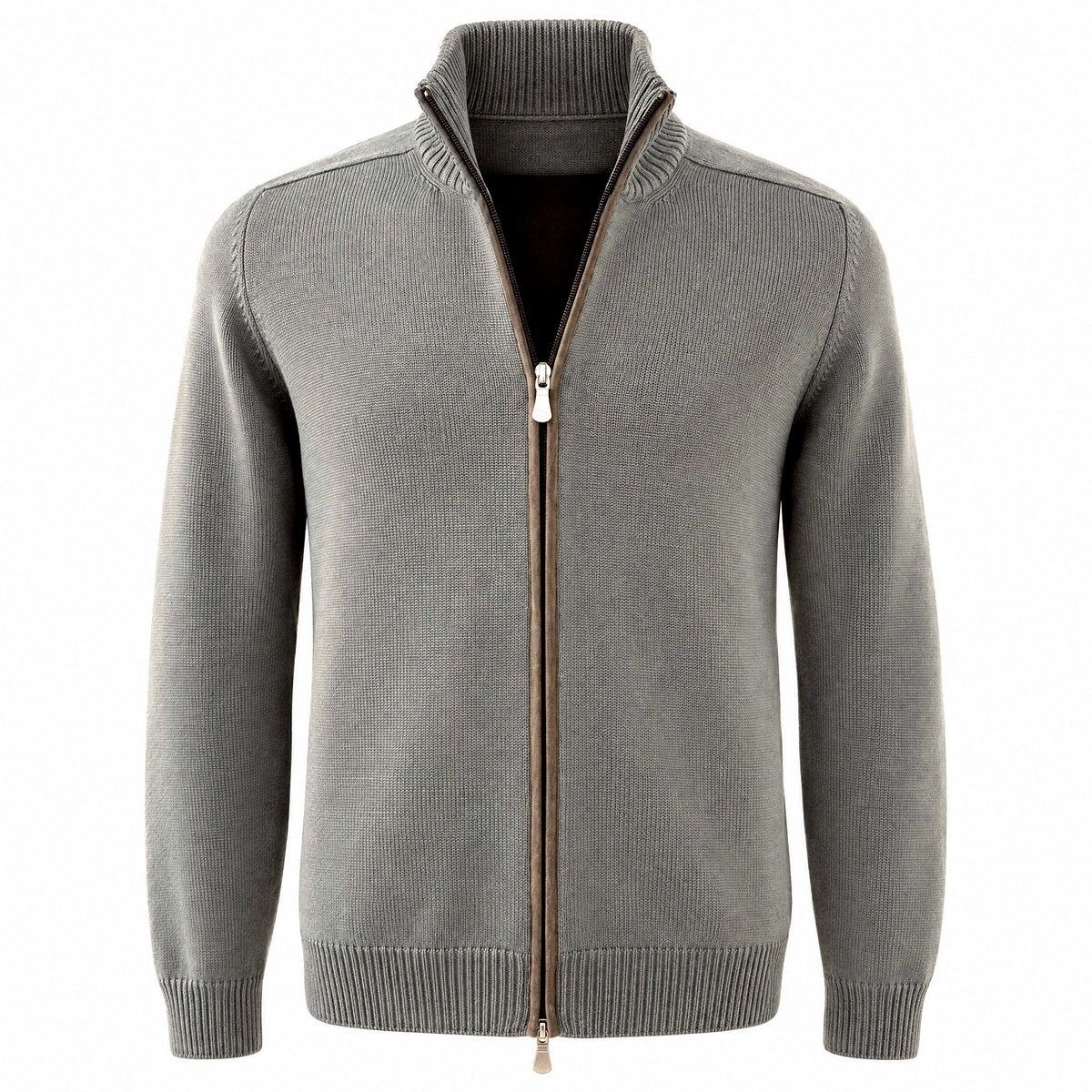 Gran Sasso Wool Full-Zip Jacket in Sage